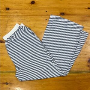 Women's Striped Pajama Bottoms in Blue and White